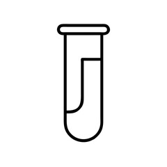 Test tube vector icon, laboratory glassware, science equipment, medical vial, chemistry flask, lab tool