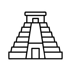 Vector graphic of mayan pyramid chichen itza outline drawing ancient civilization architecture icon