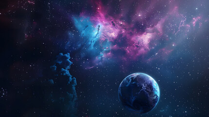 Obraz premium Surreal glowing planet in deep space 