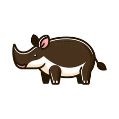 Cute Vector Illustration of a Tapir