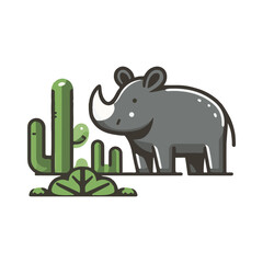 Cute Vector Illustration of a Tapir