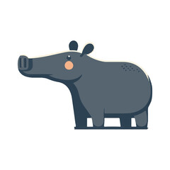 Cute Vector Illustration of a Tapir