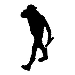 Construction worker walking 