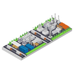 Obraz premium Isometric logistics building
