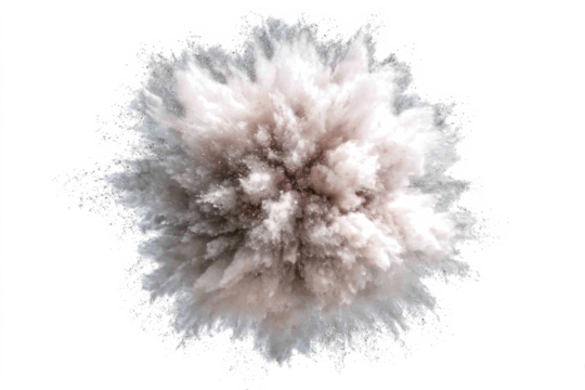 Explosion of white powder against a white background.