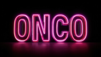 Neon ONCO Sign Glowing on Black Background