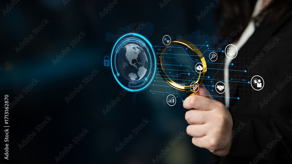Fototapete big data and analytics support real-time insights, predictive modeling, and data-driven decisions fo