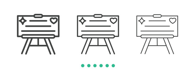 Greeting board icon. Thin line icon vector