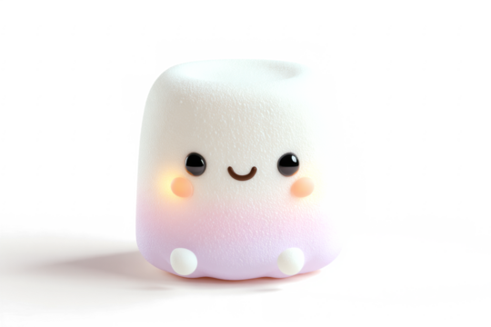Cute marshmallow-shaped night light with a happy face.