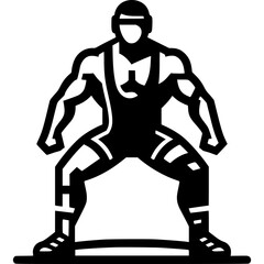 Wrestler Silhouette Vector Icon - 7