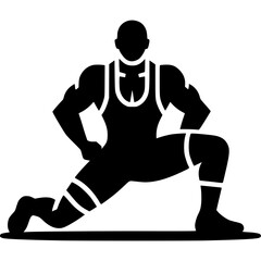 Wrestler Silhouette Vector Icon - 4