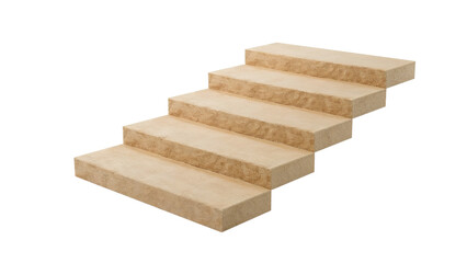 Steps rising diagonally, creating a sense of upward progression Isolated on transparent background, png