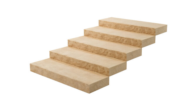 Steps rising diagonally, creating a sense of upward progression Isolated on transparent background, png