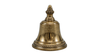 Classic Brass Bell: A symbol of tradition, announcement, and clear, resonating sound. Isolated on transparent background, png