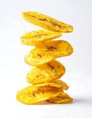 Stack of flying banana chips