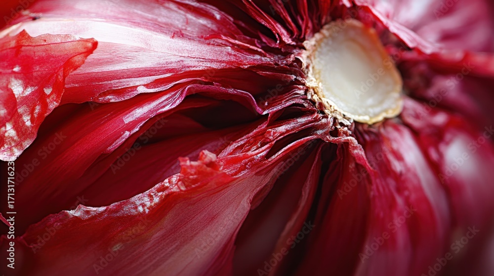 Poster close-up view of a red onion's layers.