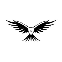 Fototapeta premium Kite. Kite simple black and white line art vector logo