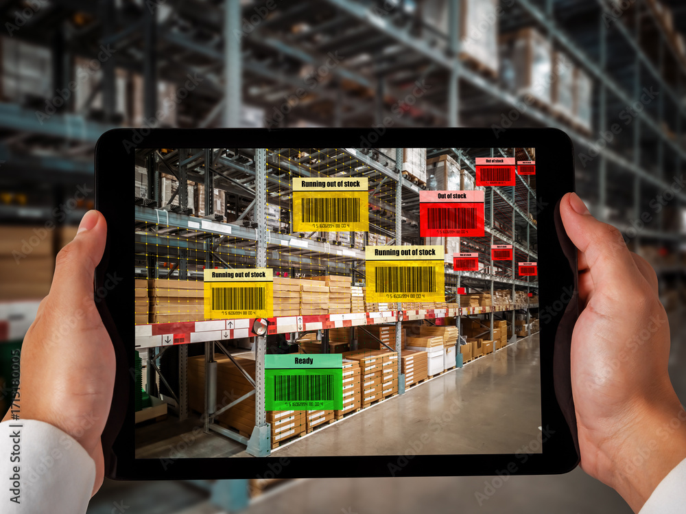 Poster smart warehouse management system using augmented reality technology to identify package picking and