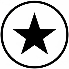 Obraz premium A black five pointed star centered inside a white circle with a black outline around the perimeter of the circle created with generative ai