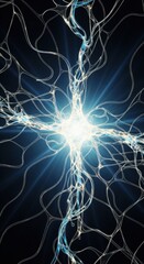 Komplexes neuronales Netzwerk mit Energiezentrum