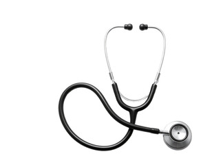 Medical stethoscope isolated on a transparent background.
