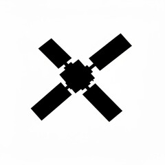 Obraz premium Black cross shape with rectangular arms extending from a central square on a white background design element