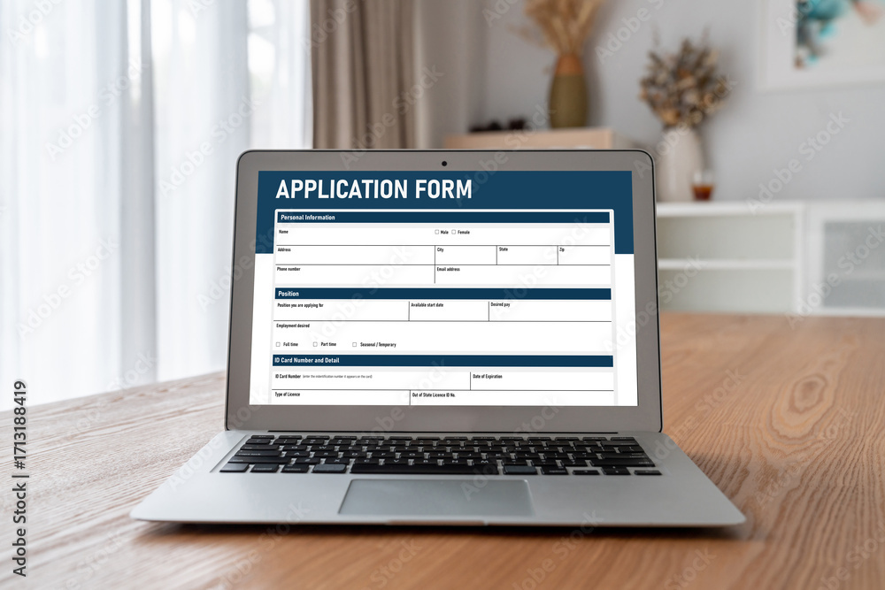 Poster online application form for modish registration on the internet website