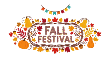 Vibrant Autumn Fall Festival Celebration with Colorful Decorations and Seasonal Elements for