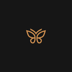 Butterfly logo icon flat vector design