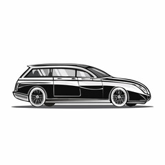 Naklejka premium Luxury limousine side view luxury car vehicle
