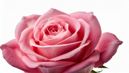 Fototapeta premium Pink Rose Closeup Isolated On White Background