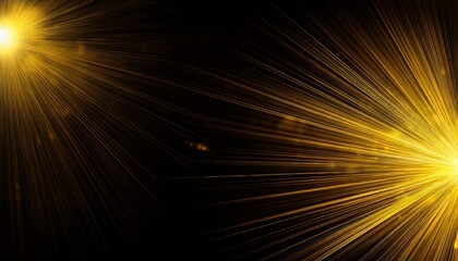 Bright Yellow Starburst Effect Emanating From The Top Right Corner Against A Deep Black Background