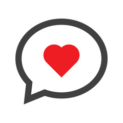 Chat heart logo vector illustration. Chat and Love Heart Icon.