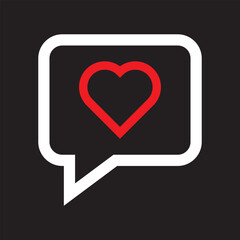 Chat heart logo vector illustration. Chat and Love Heart Icon.