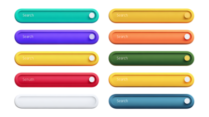 Colorful search bar title UI isolated on white background