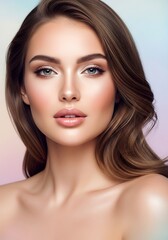 Stunning Woman's Portrait with Soft Lighting and Makeup