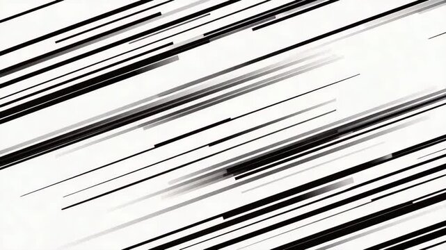 Diagonal Speed Lines Pattern Minimal Black Stripes on White Background for Dynamic Layouts
