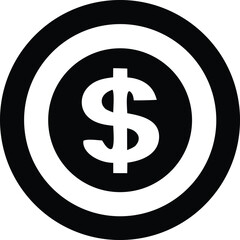 Fototapeta premium Bold dollar symbol target logo icon representing financial goals success investment savings business opportunity