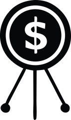 Iconic dollar sign emblem award ribbon recognition achievement symbol for business finance success and monetary value concepts