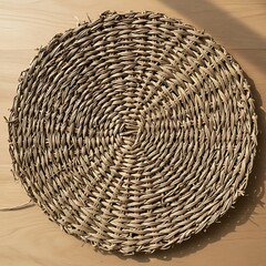 Round Woven Seagrass Placemat, Natural Fiber Coaster
