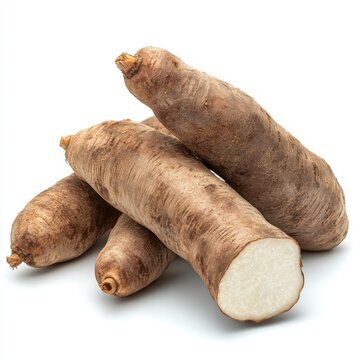 Fresh yacon tubers, showcasing their unique texture and earthy tones, perfect for healthy culinary creations.