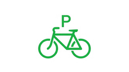 Green Bicycle Parking Sign Icon