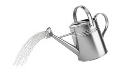 Metal Watering Can Pouring Water