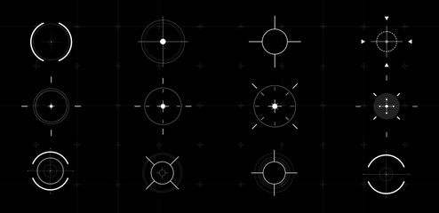 HUD target or aim pointers white . Vector illustration	