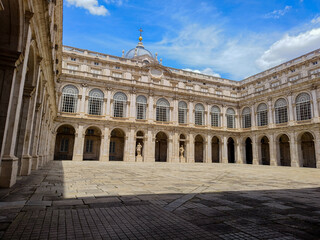 Fototapeta premium Madrid Spain, May 20 2025, Old Royal Palace building, historic building Royal Palace of Madrid