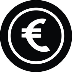 Euro coin symbol icon simple clean design represents european currency money finance investment wealth economy business transaction