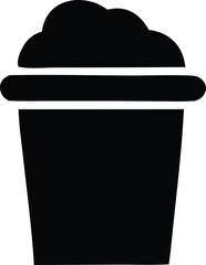 Simple silhouette of a delicious ice cream cone graphic design element representing sweet treats and desserts