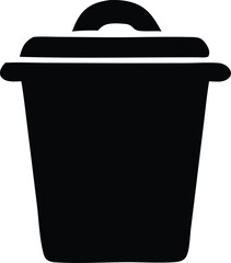 Simple silhouette icon of a trash can for waste disposal and recycling concepts elegant and modern design