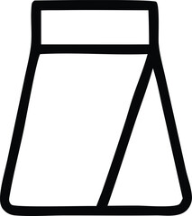 Simple line art icon of a laboratory flask chemical beaker scientific equipment for education and research