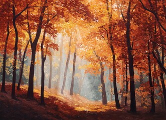 Obraz premium Autumn forest. High quality